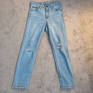 Big Girls Blue ripped jeans, size 12, stretchy and retro